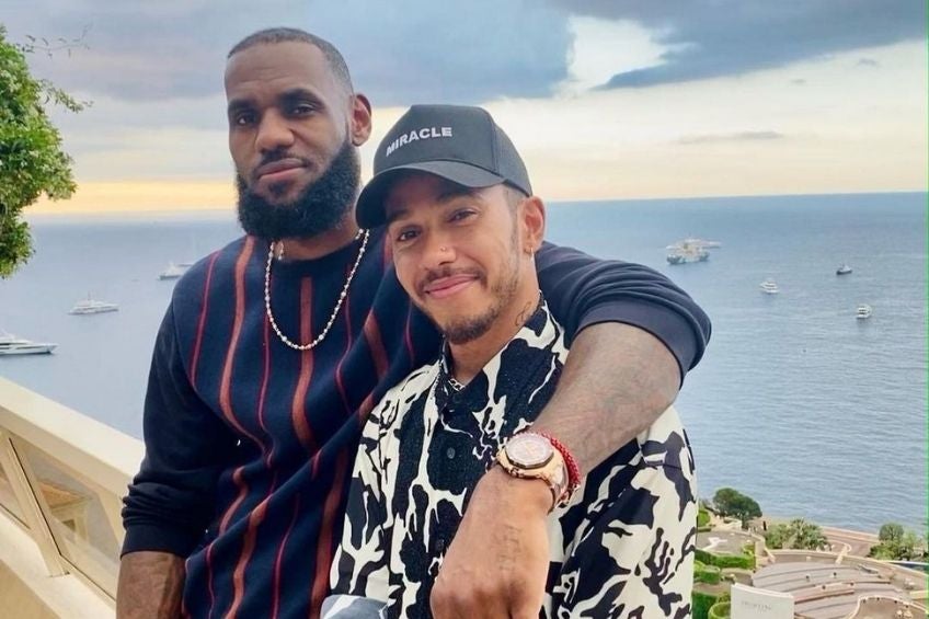 LeBron James y Lewis Hamilton tras el Gran Premio de Mónaco