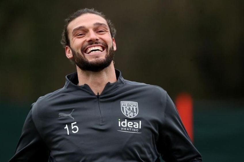 Andy Carroll entrenando con el West Bromwich Albion