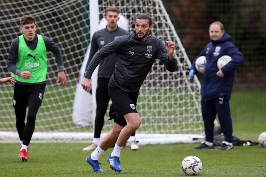 Andy Carroll entrenando con el West Bromwich Albion