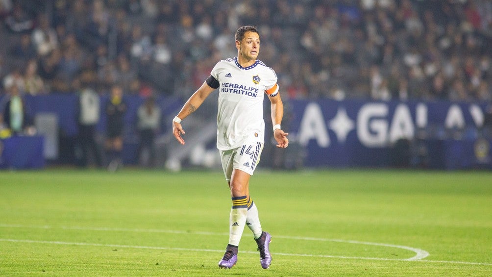 Javier Hernández durante un partido con LA Galaxy