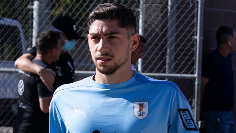 Fede Valverde en un entrenamiento con Uruguay