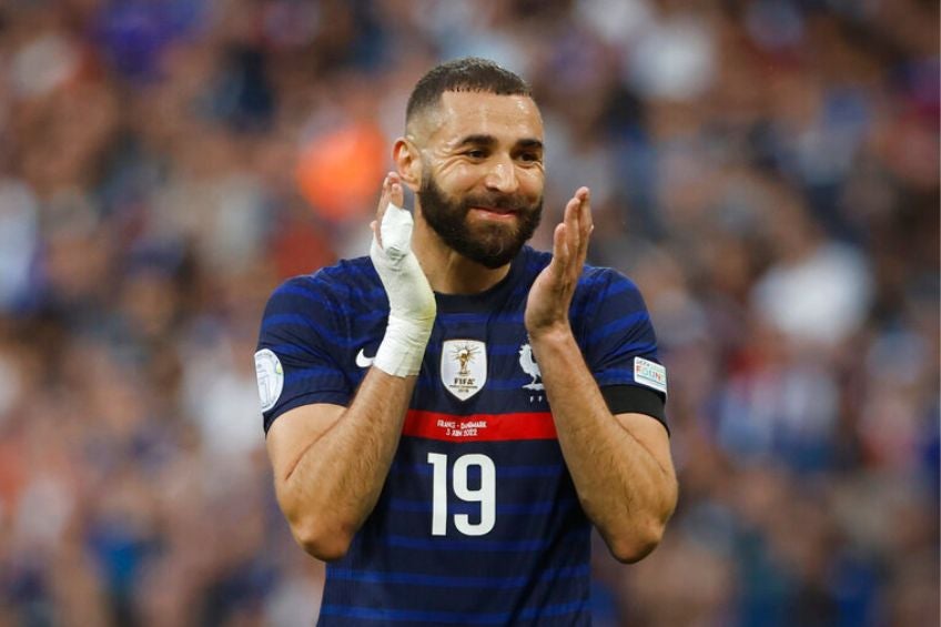 Karim Benzema durante un partido de Francia