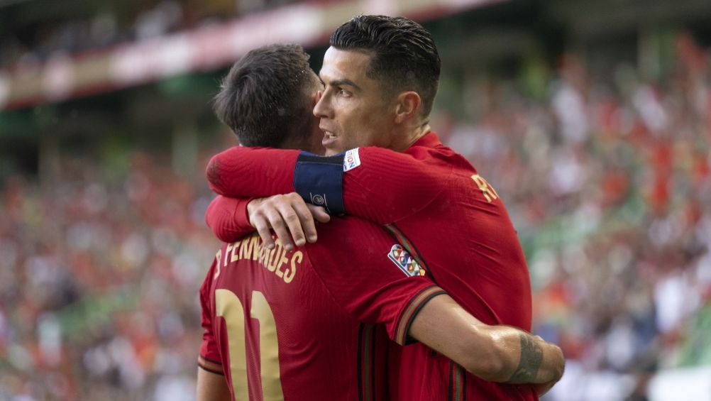 Cristiano Ronaldo celebrando un gol a favor de Portugal