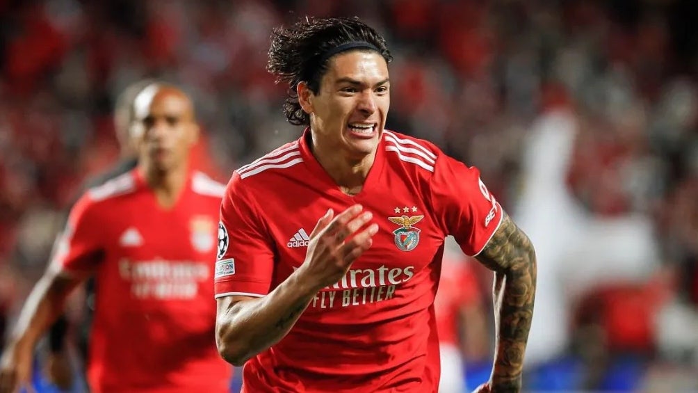 Darwin Núñez en un partido de Benfica