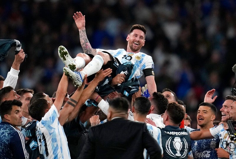 Messi en celebración de la Finalissima