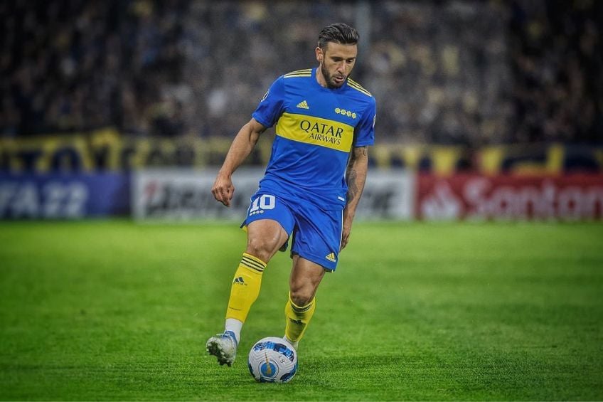 Eduardo Salvio durante un partido de Boca Juniors