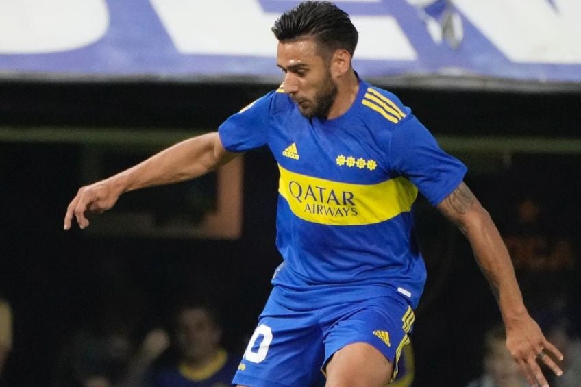 Eduardo Salvio durante un partido de Boca Juniors