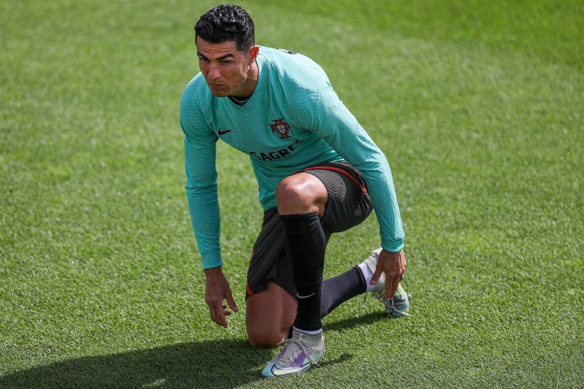 Cristiano Ronaldo entrenando con Portugal