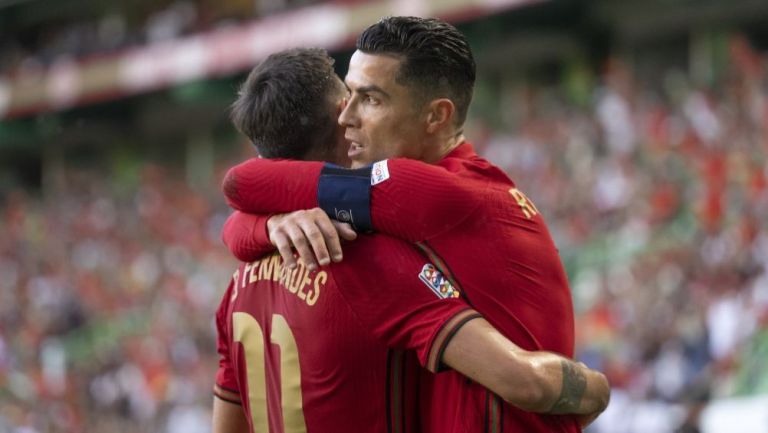 Cristiano Ronaldo celebrando un gol a favor de Portugal 