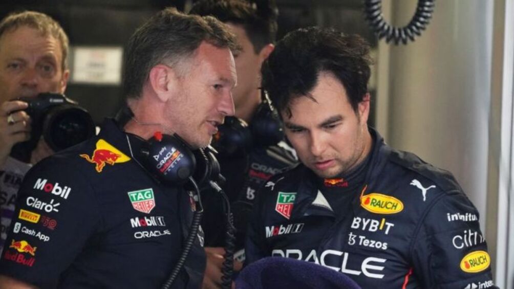 Cristian Horner junto a Checo Pérez