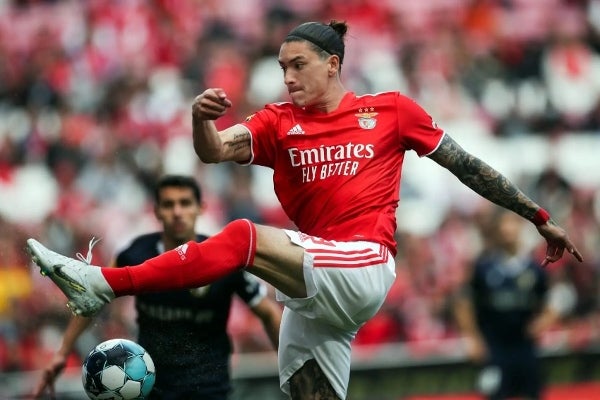 Darwin Núñez en un partido de Benfica