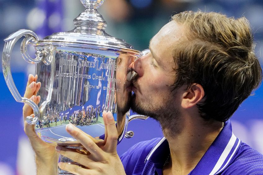 Daniil Medvedev tras ganar el US Open del 2021