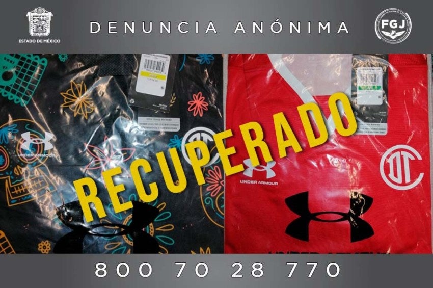 Jerseys de Toluca recuperados