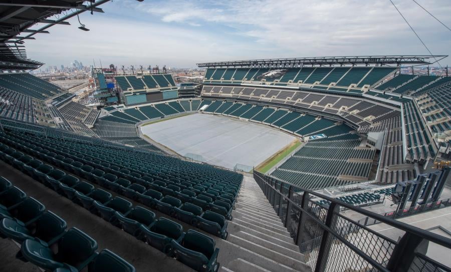 El Lincoln Financial Field bajo nieve