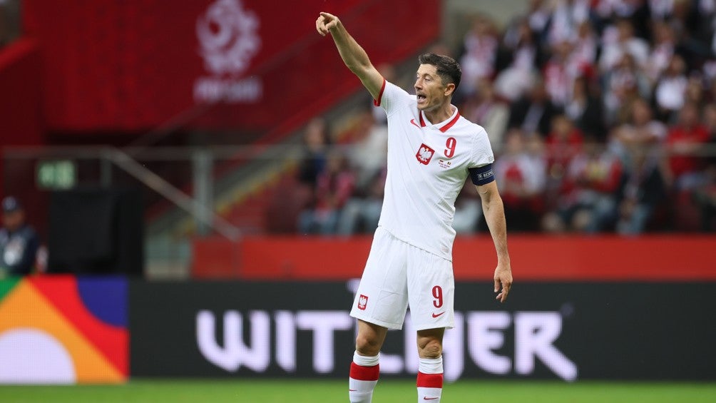 Lewandowski en un partido con Polonia