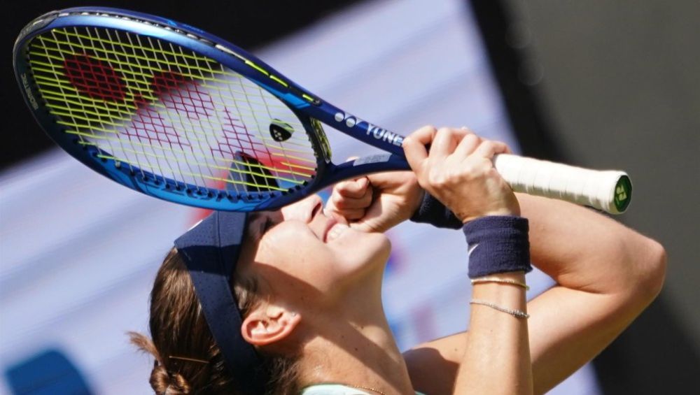 Belinda Bencic en festejo