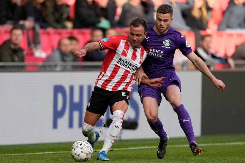 Mario Götze en el partido entre PSV y Groningen