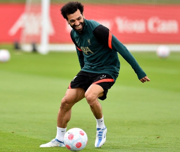 Mohamed Salah durante entrenamiento