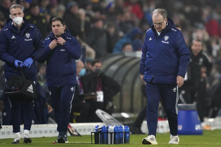 Marcelo Bielsa durante un partido del Leeds United