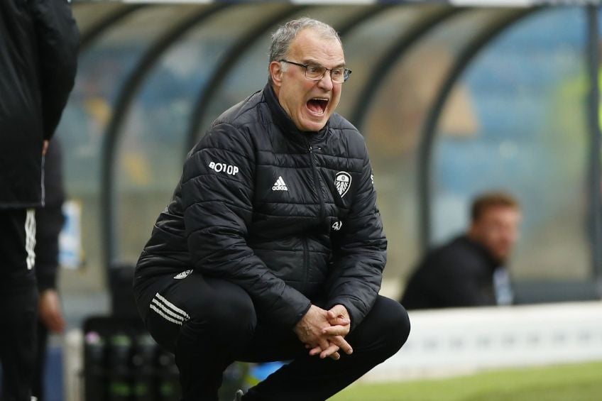 Marcelo Bielsa durante un partido del Leeds United