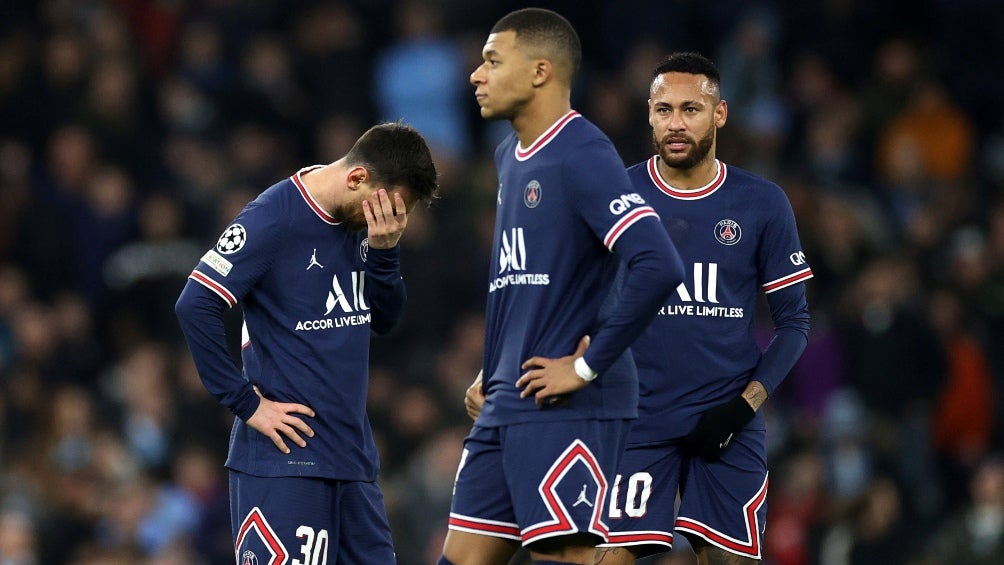 Messi, Mbappé y Neymar en un partido