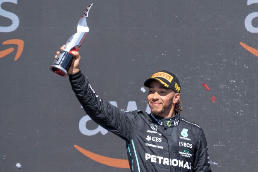 Lewis Hamilton tras subir al podio