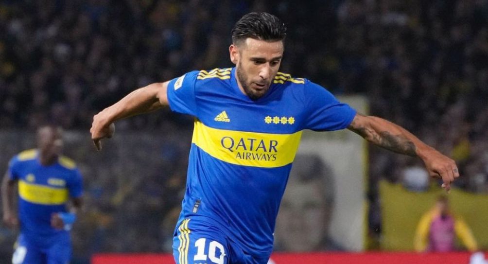 Eduardo Salvio durante un partido de Boca Juniors