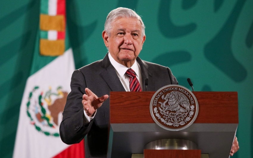 AMLO en una conferencia mañanera