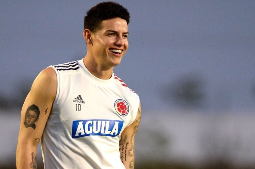 James Rodríguez entrenando con Colombia