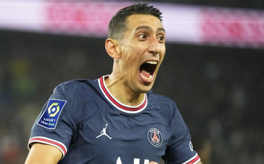 Ángel Di María tras meter gol a favor del París Saint-Germain