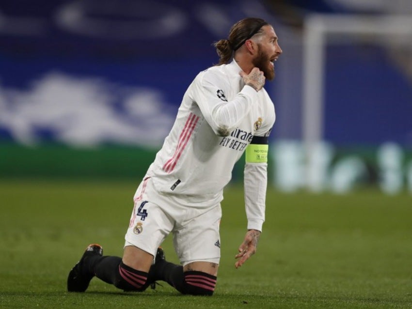 Sergio Ramos en un partido del Real Madrid