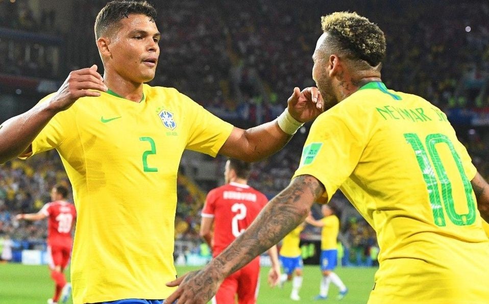 Neymar y Thiago en la Selección de Brasil