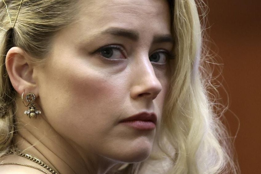 Amber Heard durante el juicio