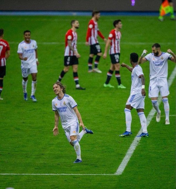 Luka Modric en acción con el Real Madrid