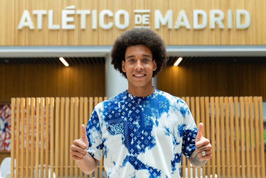 Axel Witsel en su presentación con el Atlético de Madrid