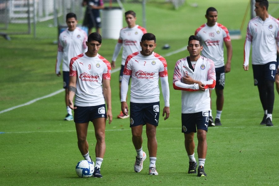 Pulido, Vega y Sandoval en un entrenamiento