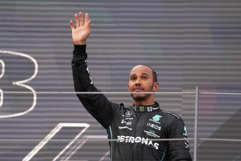 Lewis Hamilton tras subir al podio