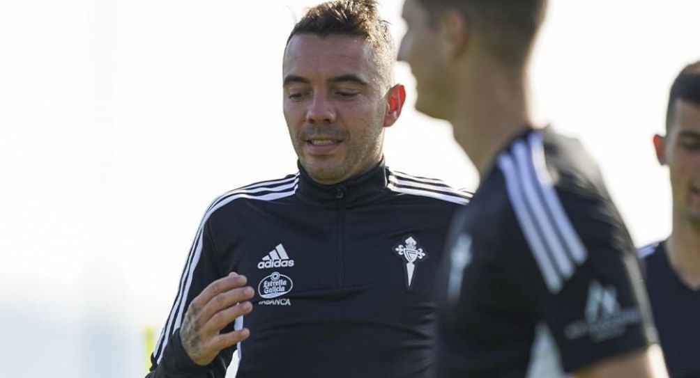 Iago Aspas entrenando con el Celta de Vigo