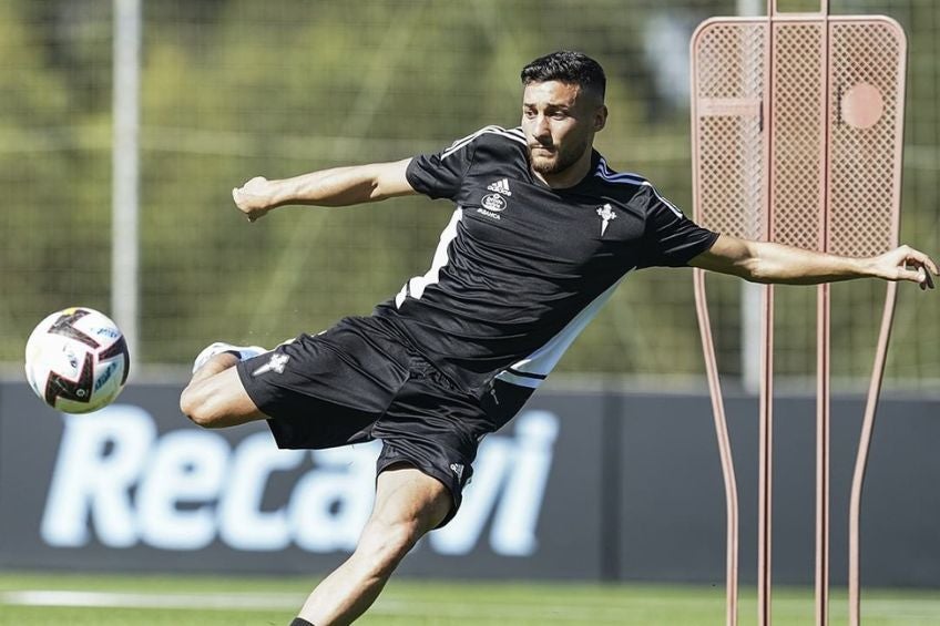 Óscar Rodríguez entrenando con el Celta