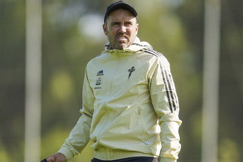 Eduardo Coudet entrenando al Celta