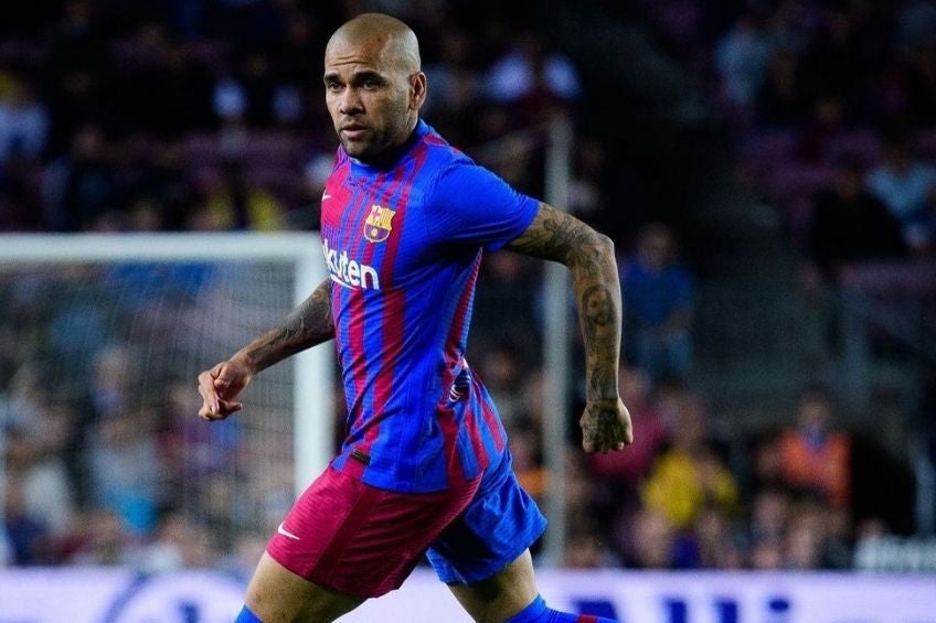 Dani Alves durante un partido del Barcelona