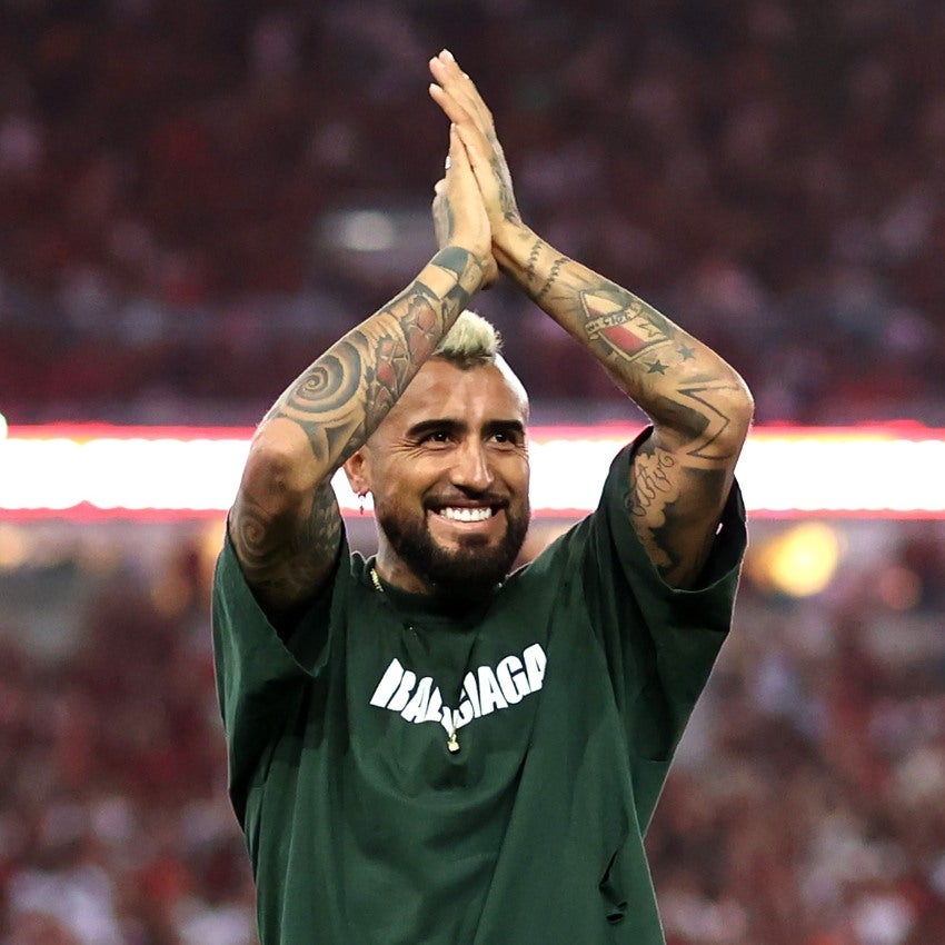 Arturo Vidal en su presentación con Flamengo en Maracaná