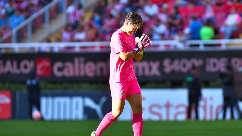 Blanca Félix durante un partido con Chivas