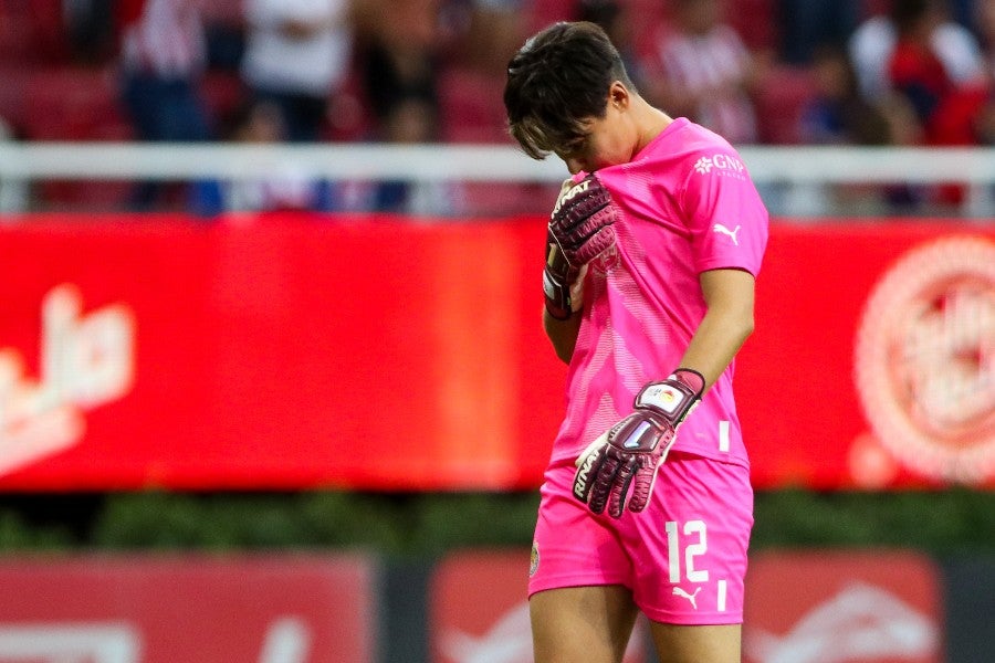 Blanca Félix durante un partido con Chivas