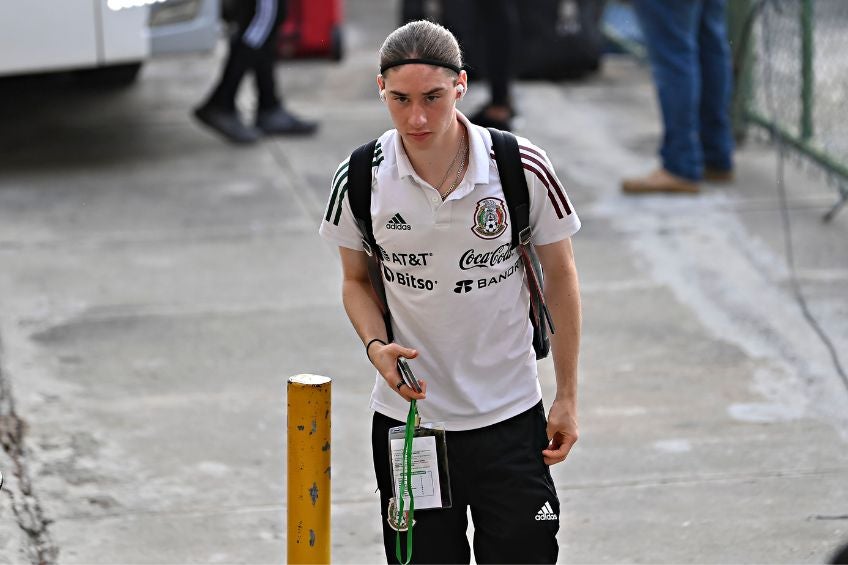 Marcelo Flores previo a un partido de la Selección Mexicana