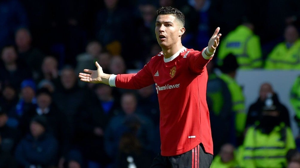 Cristiano Ronaldo durante un partido con el United