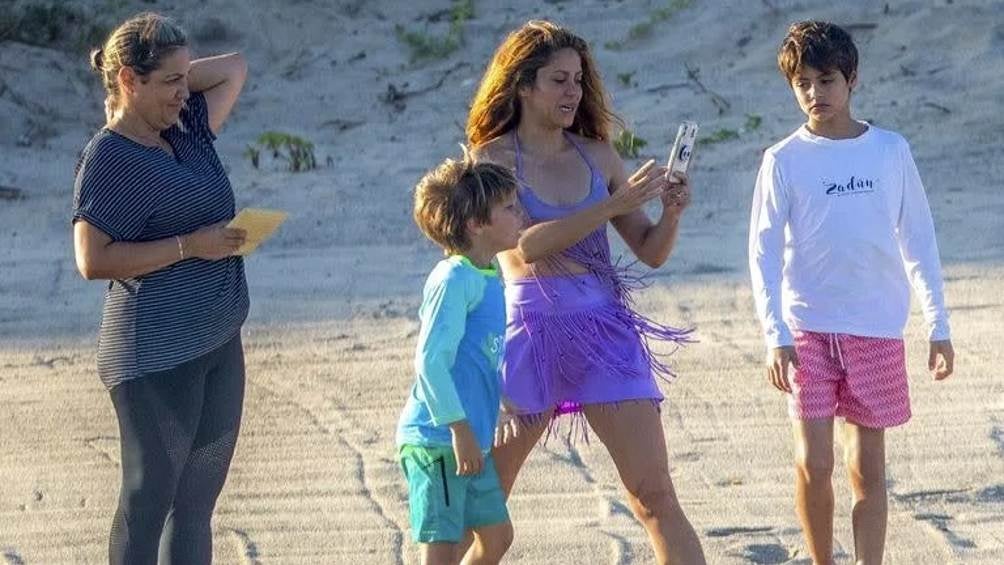 Shakira en playas mexicanas con sus hijos