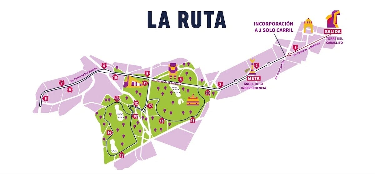 Ruta del Medio Maratón de la CDMX