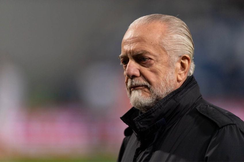 Aurelio De Laurentiis durante un partido del Napoli