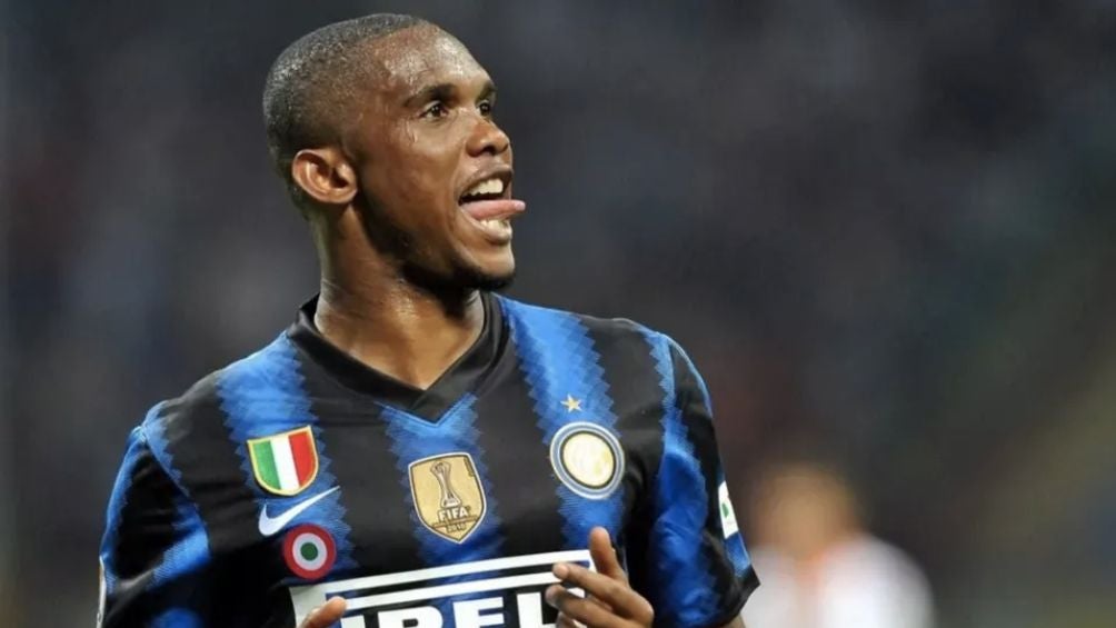 Eto´o celebrando en el Inter